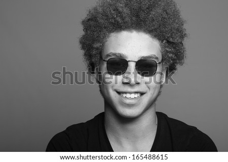 Young happy afro man