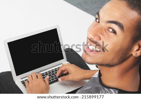 man working on a laptop