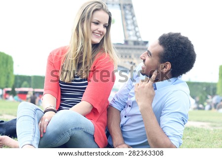 Beautiful love couple in Paris