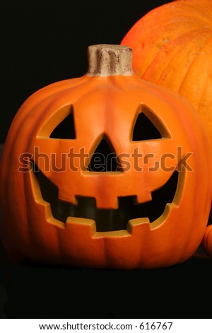 grimacing smile of a scary holiday face to decorate for Halloween