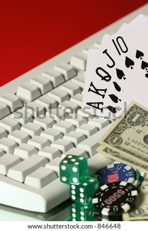 chips, dice, money, card are all on line gaming