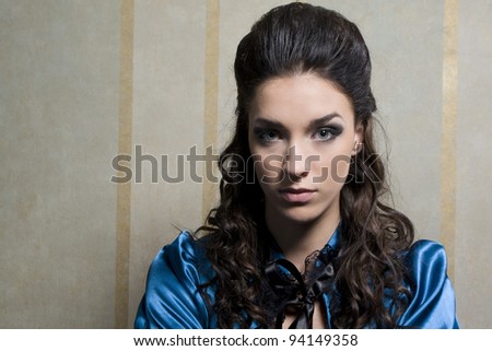 Beautiful Romantic Woman portrait and baroque time