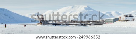 Abandoned Russian mining village of pyramiden svalbard norway with last coal car