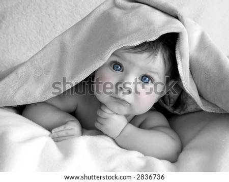 black and white photography baby. stock photo : beautiful aby