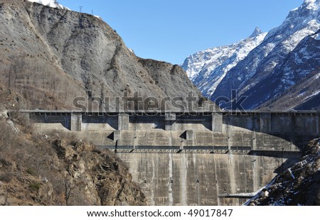 Barrage de Chambon, a Dam on the River Romanche in the French Alps, the region of France that produces the most hydro-electric power