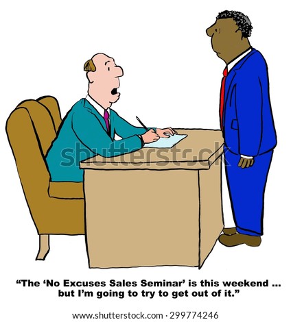 Business cartoon of two businessmen talking, \