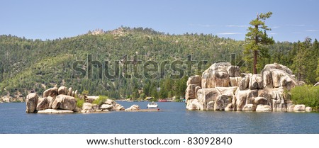 Treasure Island sits in Boulder Bay on Big Bear Lake in Southern California.