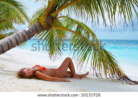 Girl is relaxing on