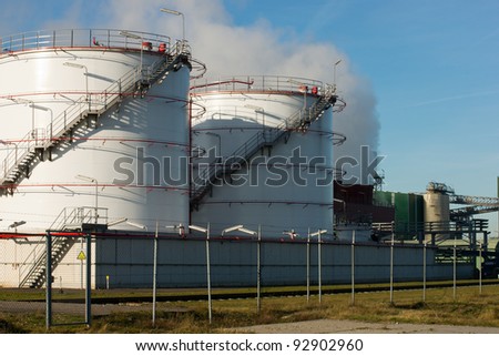 Chemical plant where crude oil is being refined