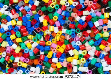plastic granules or plastic beads for children to play with