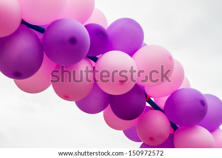 Group of floating balloons