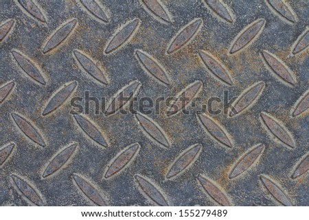 Rusty metal background with non slip repetitive pattern