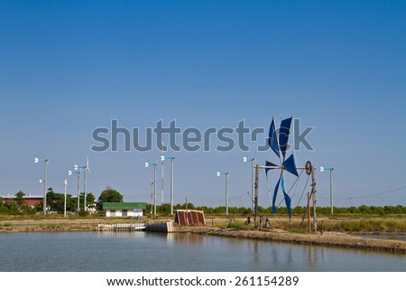 Wind power tool for bringing water into the salt farm