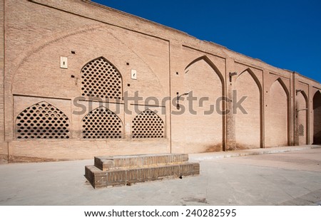 Brick wall of an old building in the Iranian city, Middle East