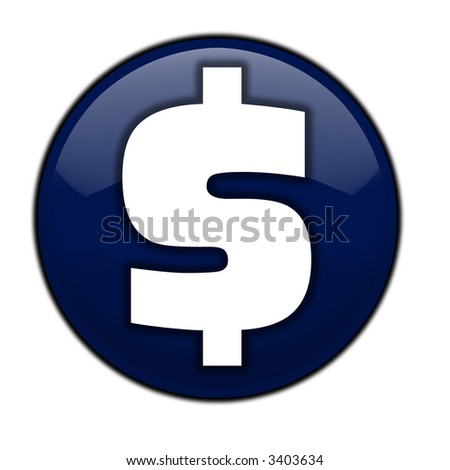 blue dollar icon. stock photo : Blue interface plastic orb button with Dollar icon