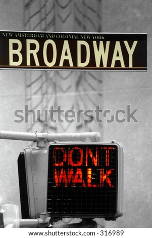 Don't walk sign in New York by Broadway