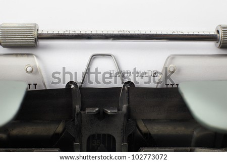 typewriter with hand made text