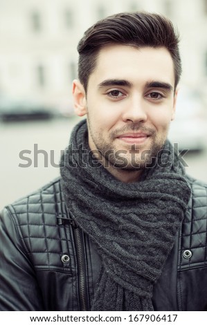 Handsome young man face - close up