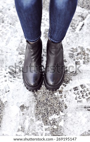 Woman legs in boots