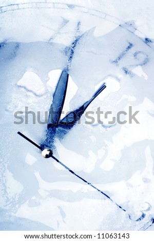 conceptual image on time showing a frozen clock