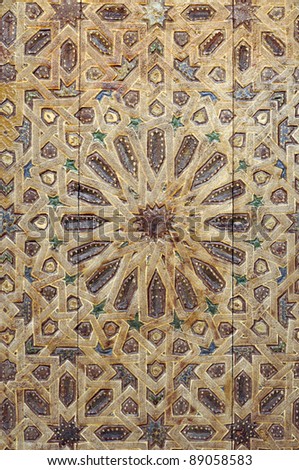 Old ornament detail, Morocco. Bahia Palace in Marrakesh