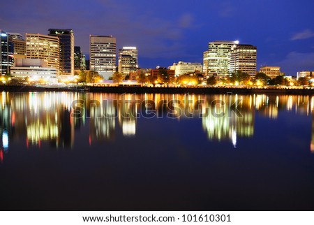 Night view of portland downtown