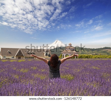 Beautiful lavender field in hood river