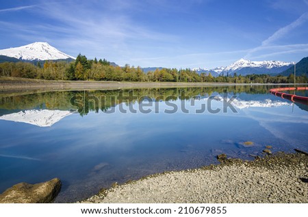 Mt Baker and Mt Shuksan reflected in a Lake