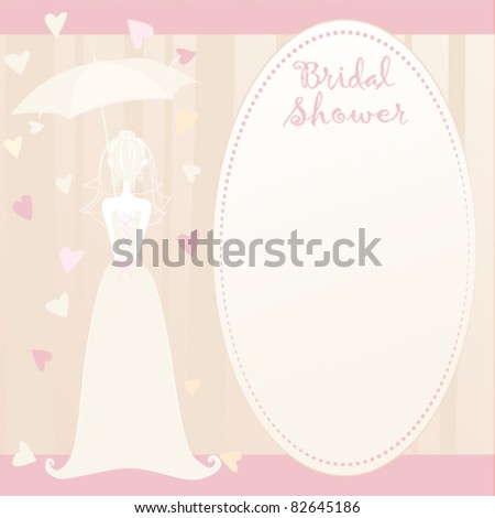 stock vector Cute Bridal Shower Invitation Showered with Love