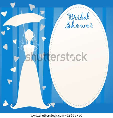 stock vector Cute Bridal Shower Invitation Showered with Love