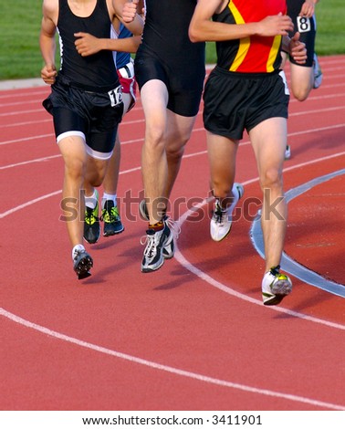 Runners during a long-distance track event