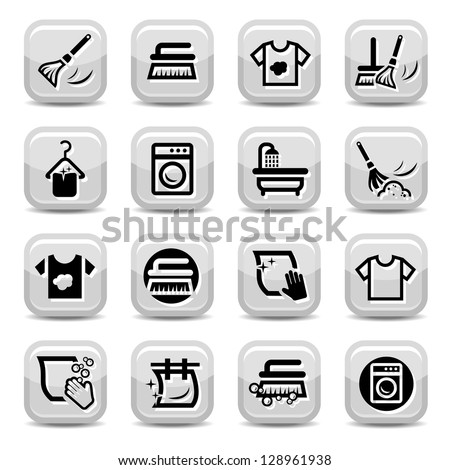 Cleaning And Washing Icons Set for web and mobile All elements are grouped Cleaning And Washing Icons Set for web and mobile All elements are grouped