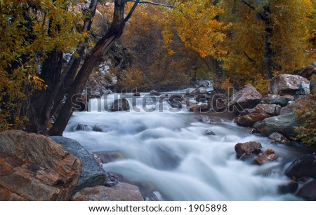 Mountain stream at fall, Utah mountains