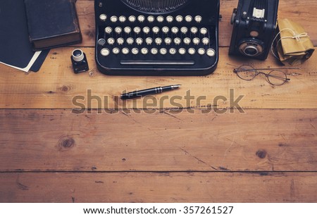 retro typewriter hero header