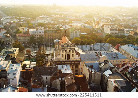 Top view from Lviv City Tower, Lviv, Ukraine