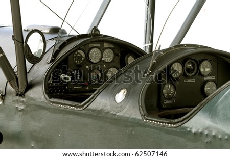 WWI airplane cockpit