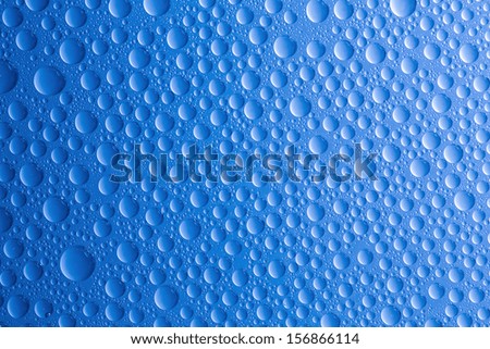 waterdrops lotus effect on blue background