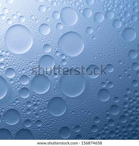 waterdrops lotus effect on blue gradient background