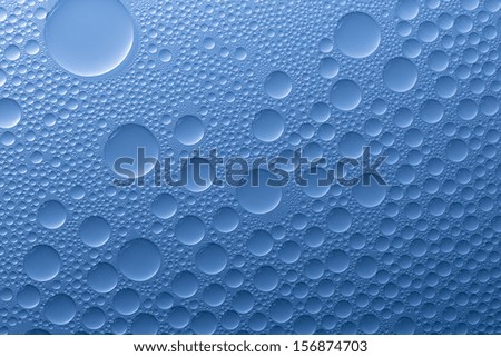 waterdrops lotus effect on blue gradient background