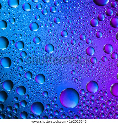 waterdrops on blue purple gradient background