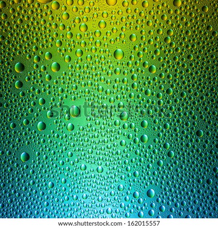 waterdrops on yellow green blue Rainbow gradient background