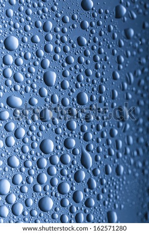 water drops on blue white dark gradient background