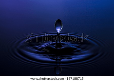 liquid art Water drop collision splash a Liquid Sculpture in blue nature colors