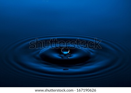 liquid art single Water drop splash a Liquid Sculpture in nature blue colors