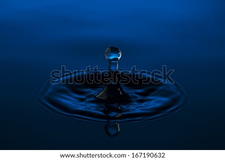 liquid art single Water drop splash a Liquid Sculpture in nature blue colors