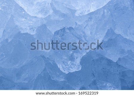 frozen ice blue crushed ice cubes