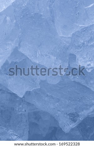 frozen ice blue crushed ice cubes