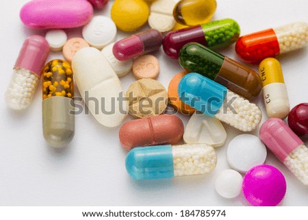 diferent Tablets mix heap drugs pills capsules therapy doctor flu antibiotic pharmacy medicine medical