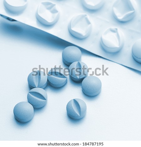 Tablets pills flu in a Blister packaging antibiotic pharmacy medicine medical  therapy