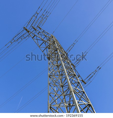 electric supply on blue sky power cable electricit